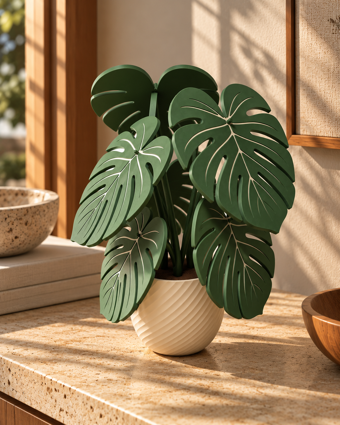 Monstera decorativa porta vasos
